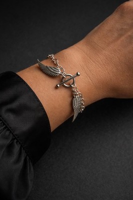 FINE Sterling SILVER 925,  8.8 gr Bracelet With Angel Wings, full hallmarked,