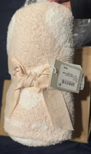 Barefoot Dreams Cozy Chic Dream Baby Receiving Blanket 30x30 Pink & White NEW