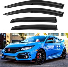 Window Visors Rain Guards Shield for 2016-2021 Honda Civic Hatchback, Out-Channe