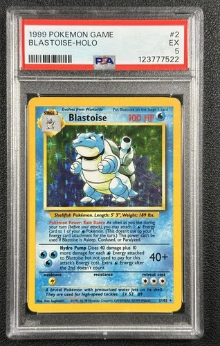 BLASTOISE PSA 5 1999 POKEMON UNLIMITED #2/102 RARE HOLO 522