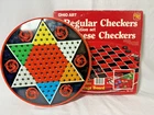 Vintage Ohio Art 2 In 1 Chinese & Regular Checkers 12" Round Game Tin NOS