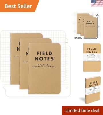 Acid-Free Mixed Paper Pocket Notebooks - Graph, Ruled, and Plain - USA Made