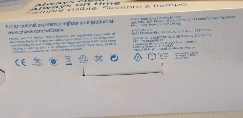 PHILIPS TAR3306/79 Large Display FM Dual Alarm Clock Radio Black NEW Opened Box. - Image 3 of 4