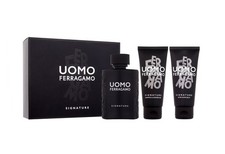 Salvatore Ferragamo Uomo Signature 3.4 oz EDP Spray 3.4 gel 3.4 lotion Set NIB