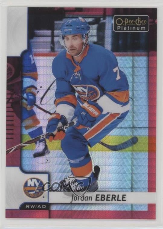 2017-18 O-Pee-Chee Platinum Red Prism 149/199 Jordan Eberle #104 f2a