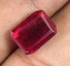 Burma Red Ruby 7.40 Ct Natural Emerald Cut Gemstone Certified T7568 Tariff Free