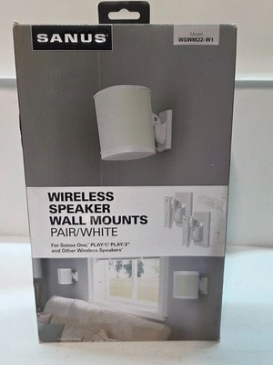 SANUS WSWM22W1 Adjustable Speaker Mounts - White( Pair)