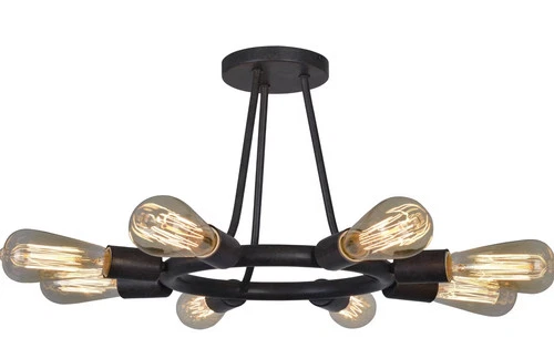 Crystorama 9043-CZ Dakota 8-Light Flush Mount in Bronze - Picture 1 of 2