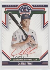 2022 Panini USA Baseball Stars & Stripes Red Ink 9/10 Carter Trice Auto uk2