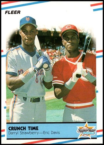 1988 Fleer #637 Darryl Strawberry & Eric Davis - Crunch Time FREE SHIPPING!