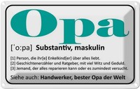 Blechschild 20X30 Cm Opa Handwerker Bester Welt Oma Spruch Zitat Deko Geschenk M