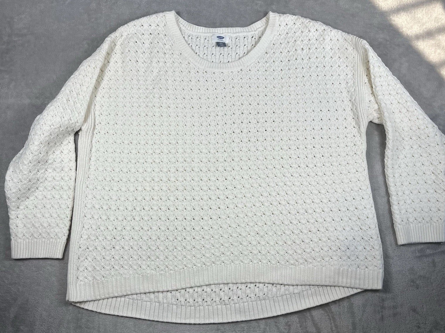 Old Navy Cable Knit Sweater Womens XXL Ivory Fisherman Light