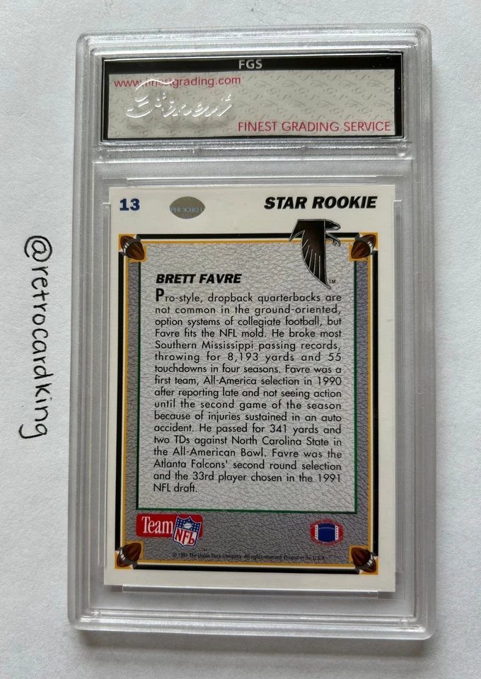 1991 Upper Deck - Brett Favre #13 (RC) Packers Legend Foto 2 de 2