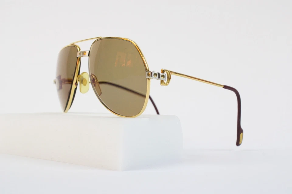 Cartier 5616 Santos Vintage-Pilotenbrille vergoldet (494 H14) - Bild 2 von 4