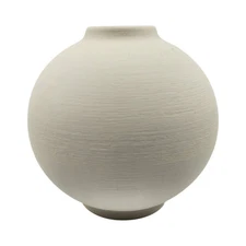 Threshold Matte Textured Ceramic White Round Vase Home Decor