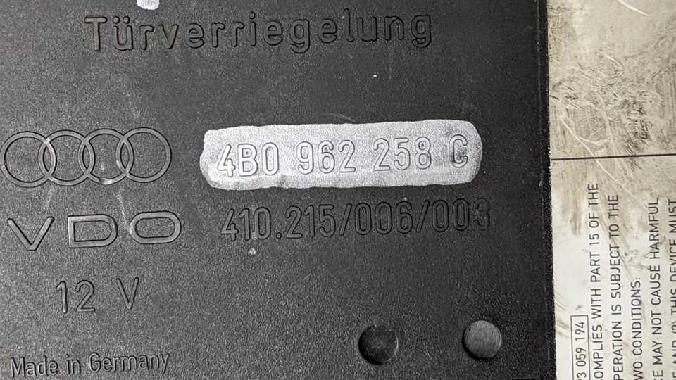 Módulo de control de confort Audi A4 A6 1998-2004 bloqueo ordenador CCM BCM 4B0962258C Foto 2 de 2