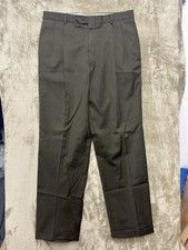 Jos A Bank Pants Mens 36X32 Green Wool Made in USA Pleated