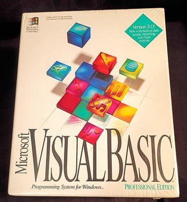 New Factory Sealed Microsoft Visual Basic Professional v3.0 3.5'' Floppy Box Set