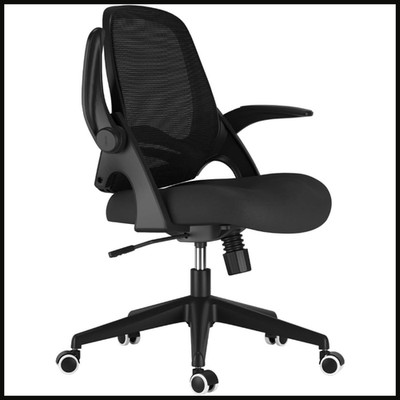 Hbada Bürostuhl Ergonomisch mit Klapparmen, Höhenverstellbarer Mesh Chefsessel
