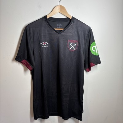 Umbro Herren West Ham 2024/25 Auswärts Schwarz Fußballtrikot Größe Medium Unsponsored 
