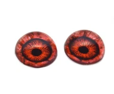 Pair High Dome Dark Red Bloody Eyeballs Half Sphere Glass Eyes Taxidermy