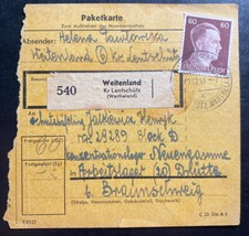 1944 Weifenland Germany Parcel Cover to Drutte Neuengamme Concentration Camp KZ