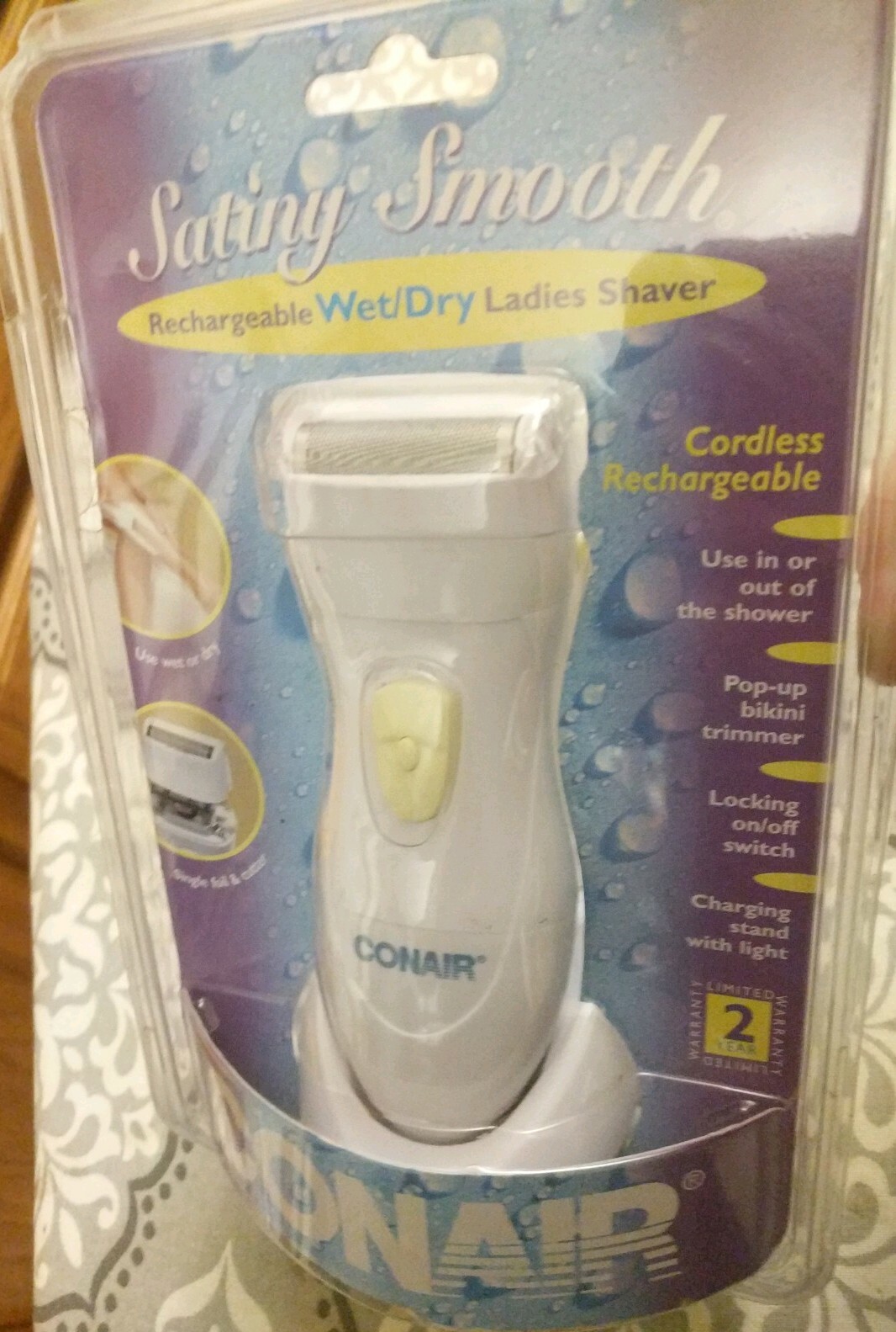 Conair LWD350CS Satiny Smooth  Ladies wet dry rechargeable Shaver HTF NIB 2001.