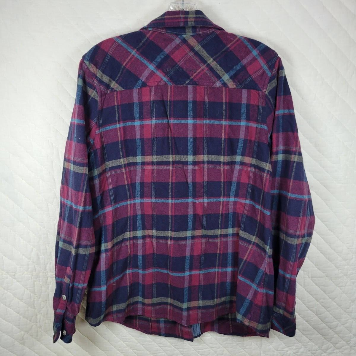Legendary Whitetails Men's Heavyweight Flannel Shirt – 100% Cotton Long Sleeve Button-Up, Colonial Plaid, Large - View #2