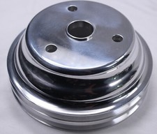 Sb Chevy Crankshaft Pulley Long Pump Aluminum 2 Grooves Crank Lwp Sbc 350 383