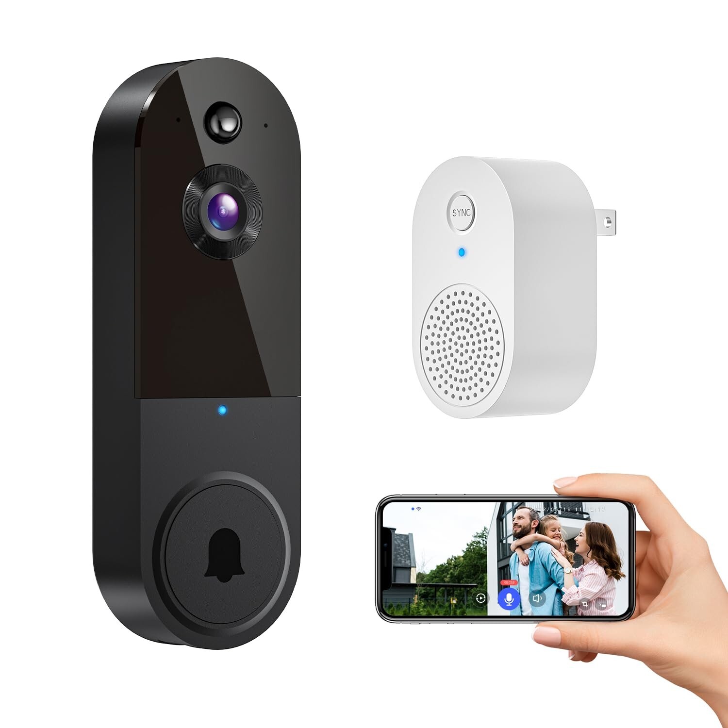 1080p Wireless Video Doorbell with AI Motion Detection Two-Way Audio Night Vision