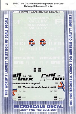 Microscale Decals - # 87-217 - Vintage - Rahway, St Lawrence, Erie W.