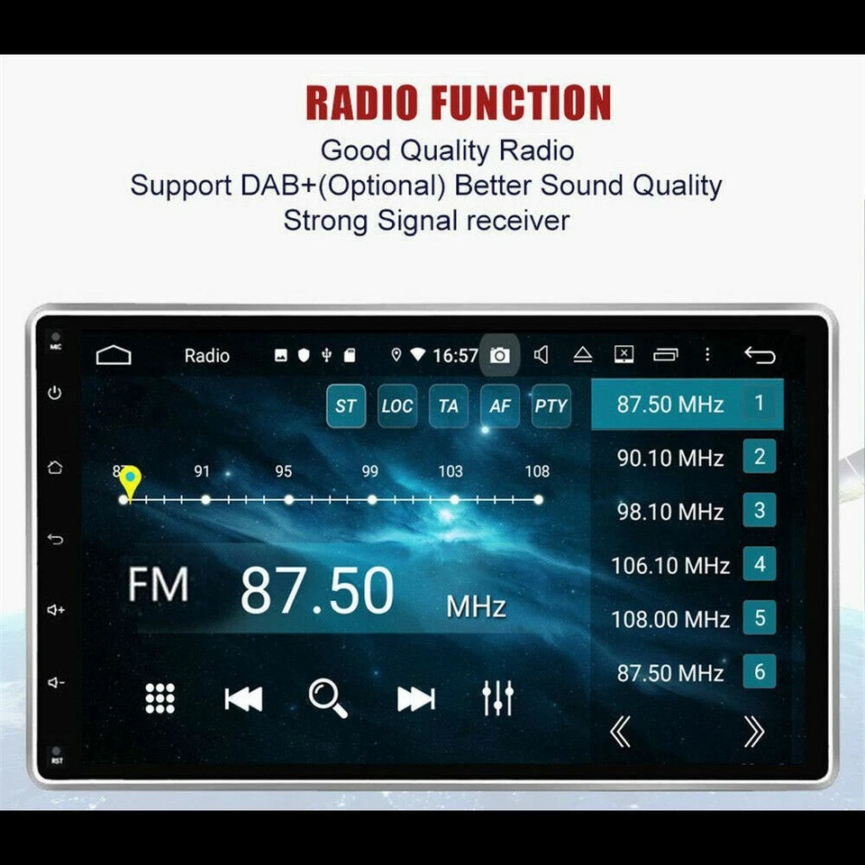 Double 2DIN Rotatable 10.1'' Android 11 Touch Screen Car Stereo Radio GPS Wifi - Image 4 of 4
