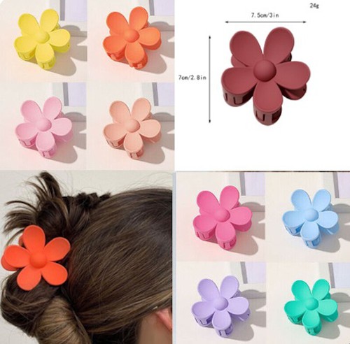 Haarkrebs Hair Clip Flowers Rubber Hair Accessories L 7 CM 18 Colors - Picture 1 of 18