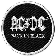 AC/DC Back in Black - Patch Embroidered Rock Emblem Symbol Badge Insignia ACDC