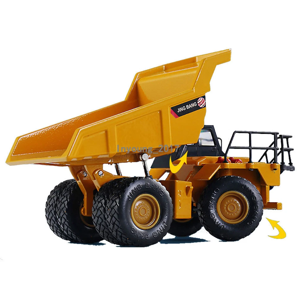 1/80 Dump Truck Construction Vehicle Model Diecast Metal Toys for Boys Yellow - Image 4 of 4