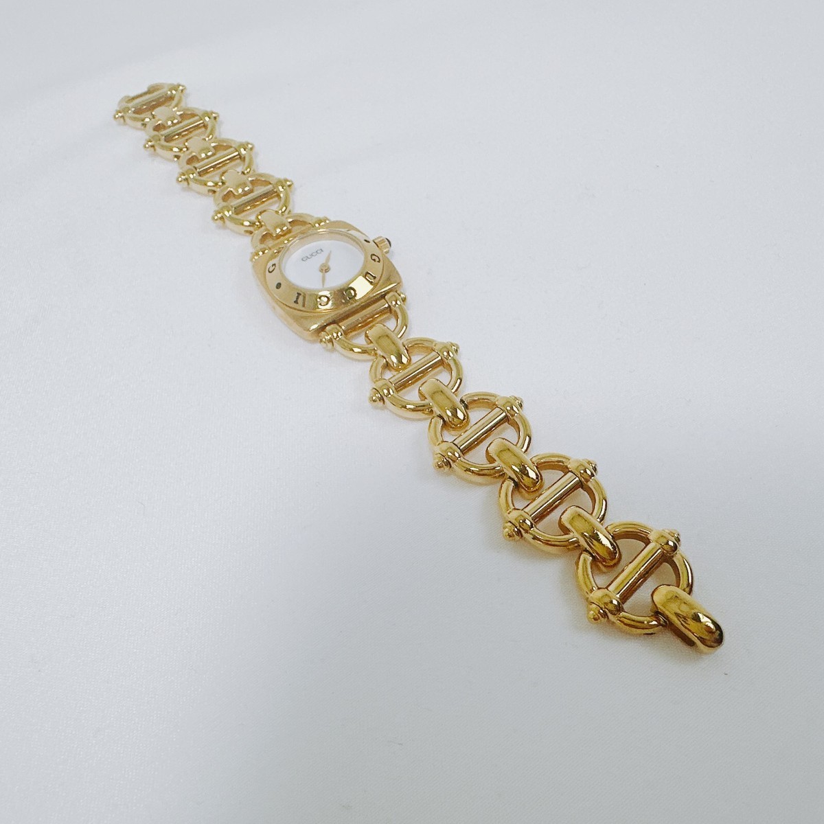 GUCCI 6400L Watch GG Horsebit Chain Quartz 26mm Stainless Steel