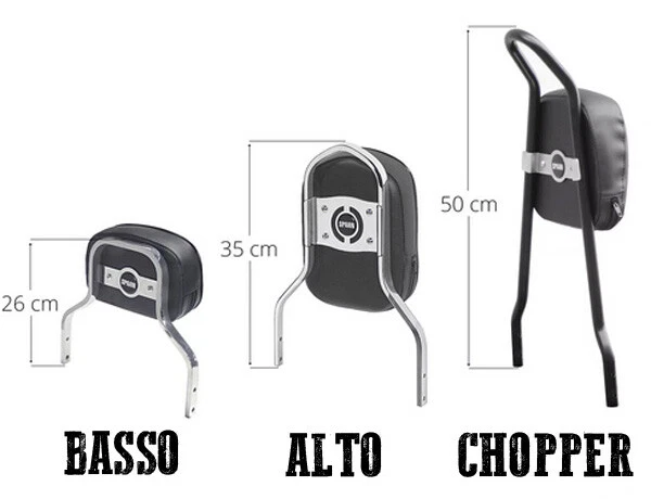 Schienalino alto 35cm  nero con portapacchi per Moto Guzzi V7 850 stone special Foto 2 de 2