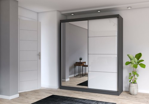 Modern Wardrobes MU 35 sliding doors with mirror perfect inside FREE DELIVERY - Picture 15 of 19