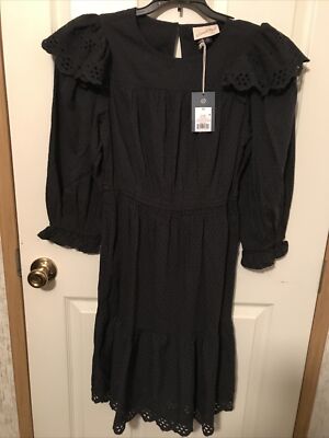 NWTuniversal thread goods co goth/witch black elastic waist long sleeve XS dress