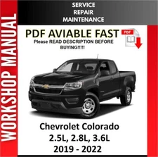 CHEVROLET COLORADO 2019 2020 2021 2022 SERVICE REPAIR WORKSHOP MANUAL