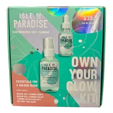 Isle Of Paradise Customizable Self-Tanning 3 Pieces Kit; NEW SEALED