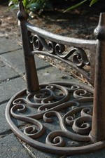 Esschert Design LH38 - Zerbino In Ghisa Rettangolare Stile Vittoriano - Motivo Scorrimento - Marrone