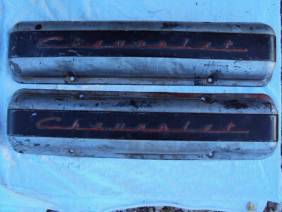 Vintage 1955-1959 Chevrolet Script Valve Covers Custom Paint Street Strip Racer