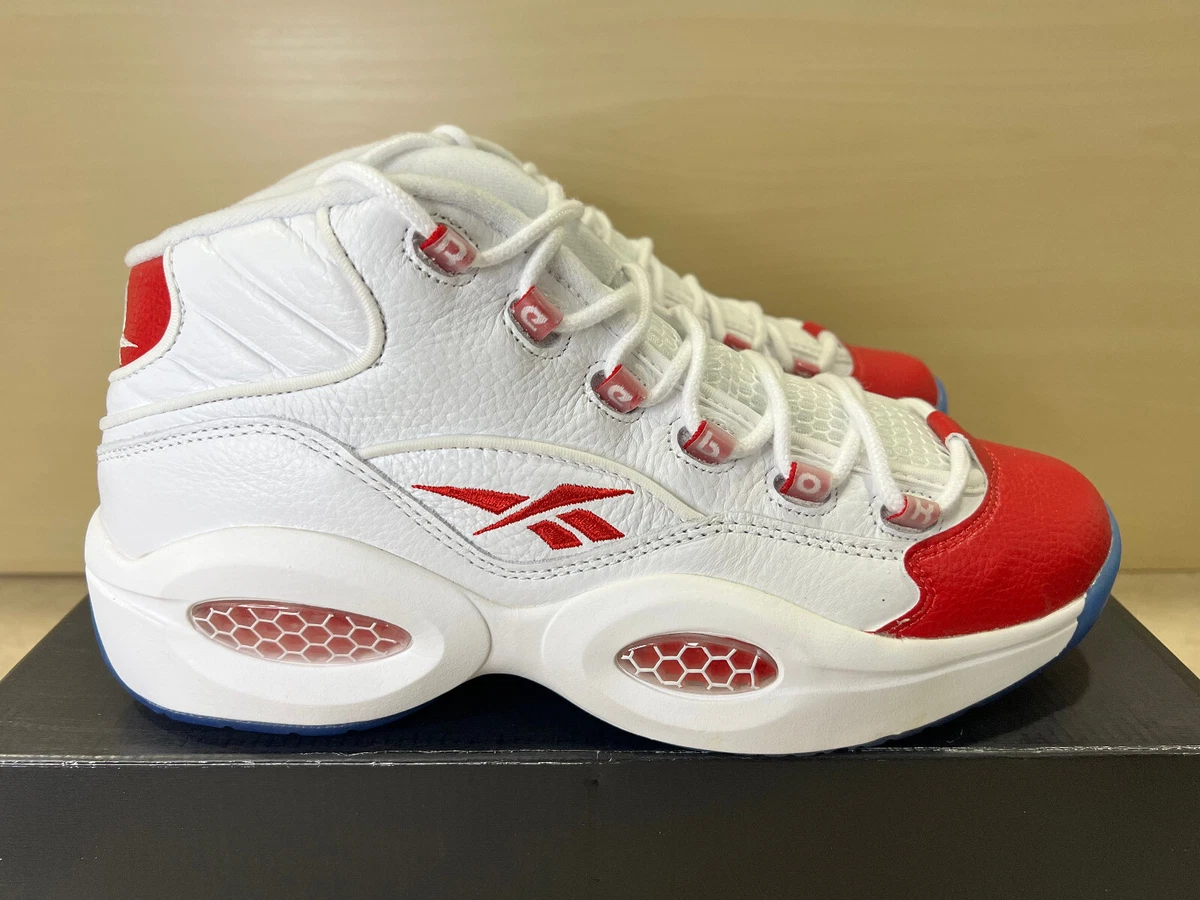 Reebok Question Mid Allen Iverson White Pearl, Red Sneakers 2012 Men’s Size 11 Reebok Allen Iverson Question Mid Pearlized Red Sneaker on  main image 3