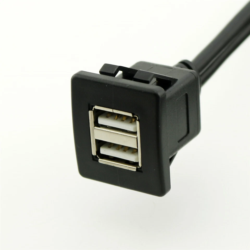 6FT Car Dashboard Flush Mount Dual USB 2.0 A Socket Extension Lead Panel Cable - Image 4 of 4