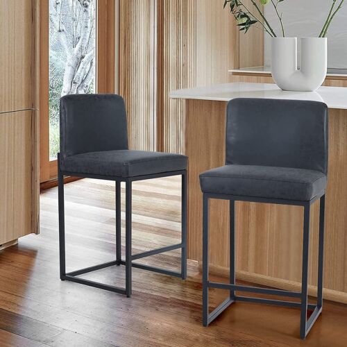 Bar Stools Set of 4 Counter Height Dining Chair PU Leather Indoor Pub Barstool - Picture 9 of 37