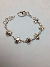 BABY KIDS "SHOES" GIRLS WOMEN SILVER TONE CHARM BRACELET BIG HEART LOCK 7" 8"