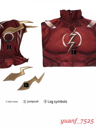 Costume Halloween Injustice League DC The Flash tuta cosplay tuta supereroe - Foto 22 di 22