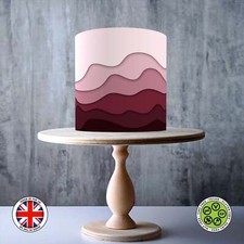 Wave Cake in Burgundy Red edible cake topper decoration ICING / WAFER