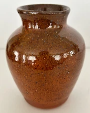 Jugtown Ware N.C. Pottery Redware 4” Ovoid Jar, Vintage, Rare Color Southern